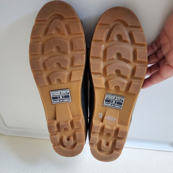 Lands End Duck Boots Womens 519251 Ankle Leather Flannel Lined Black Siz… - Picture 9 of 12